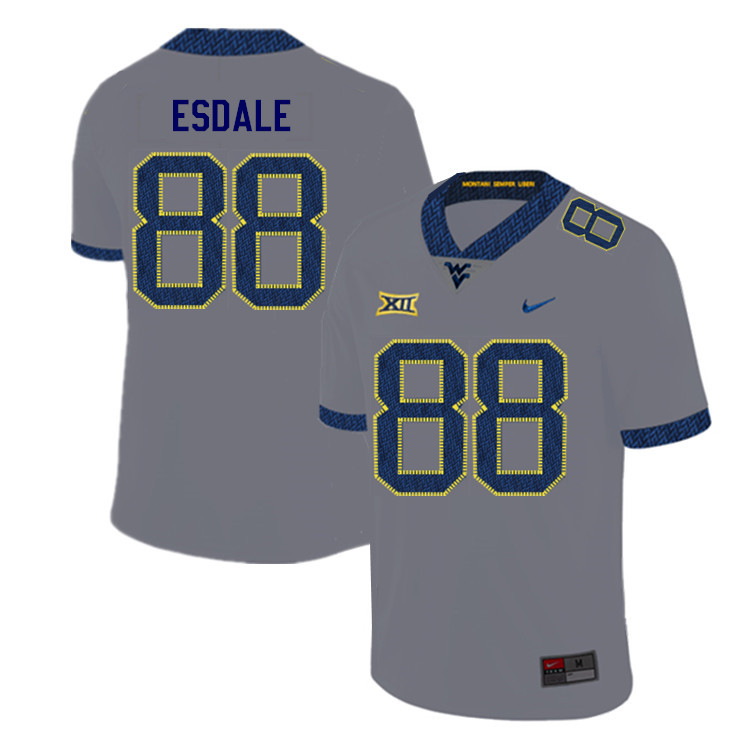 NCAA Men's Isaiah Esdale West Virginia Mountaineers Gray #88 Nike Stitched Football College 2019 Authentic Jersey ZY23I58LI